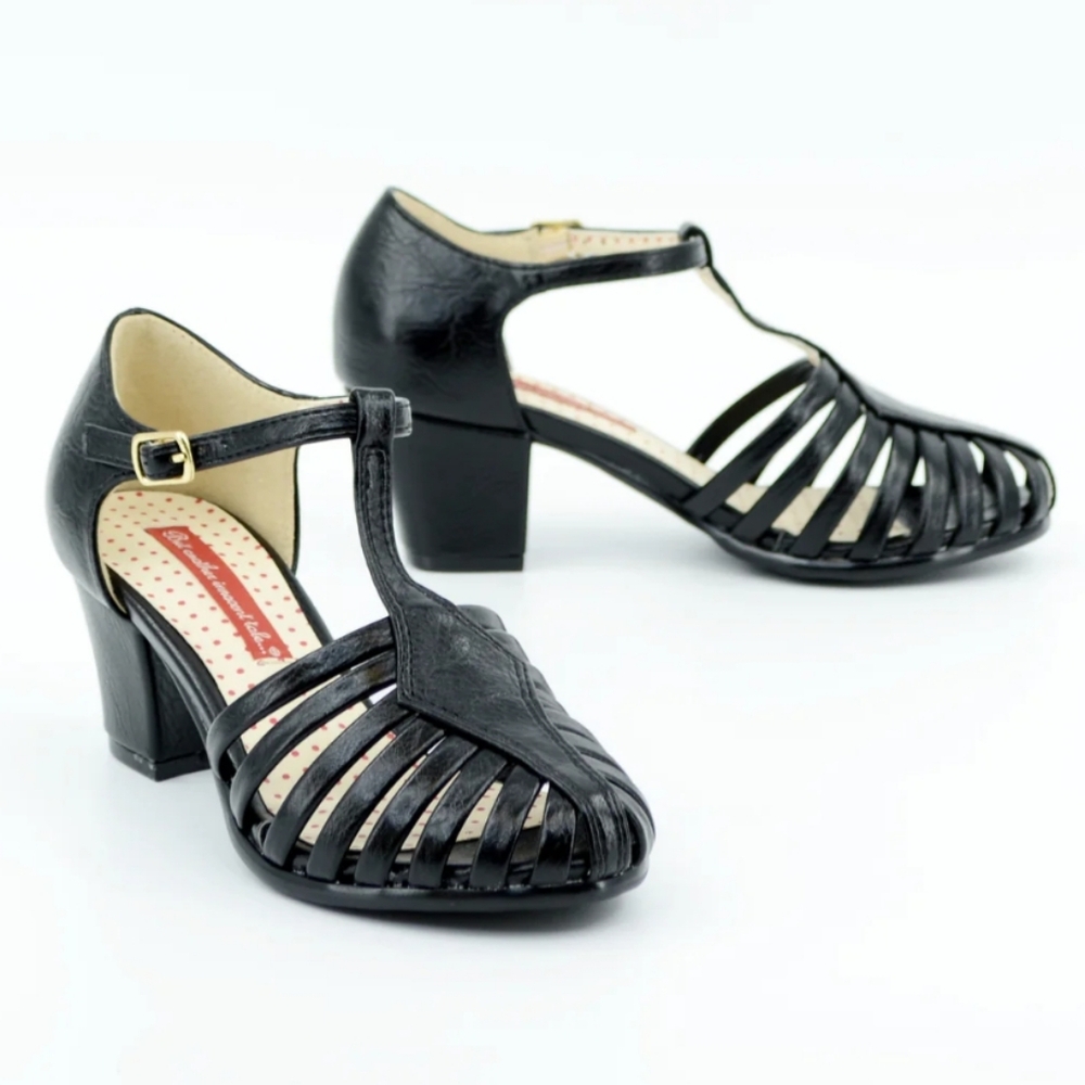 B.A.I.T Black Ripley Vintage T-Strap Shoe